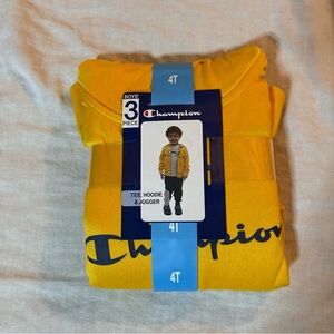 Champion Boys' Yellow Tee, Hoodie, and Jogger Set